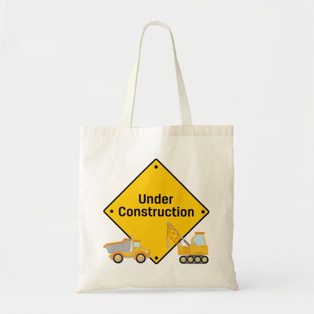 Under Construction with Trucks Tote Bag (Front)