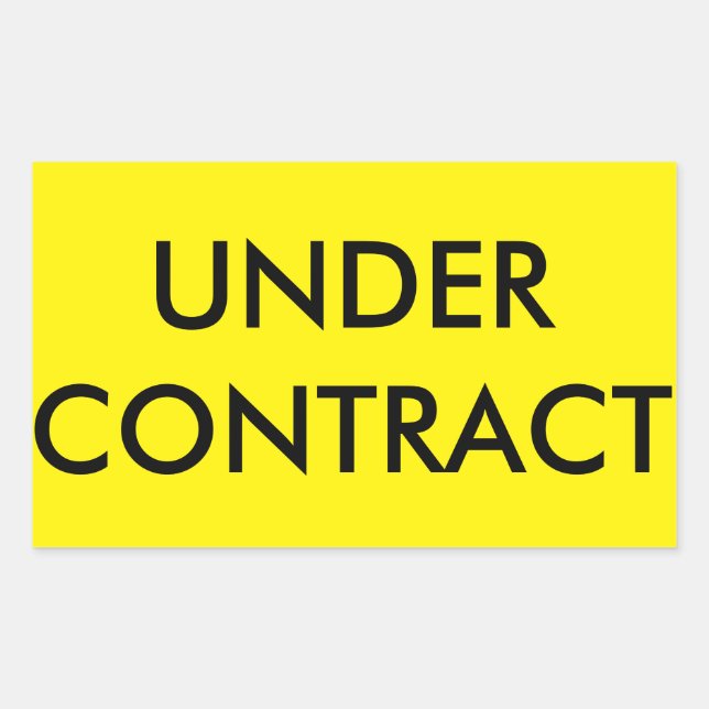 UNDER CONTRACT Sticker for Real Estate Sign (Front)