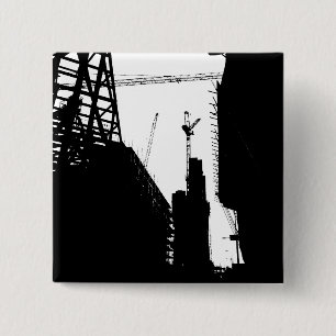 Under Contruction 15 Cm Square Badge