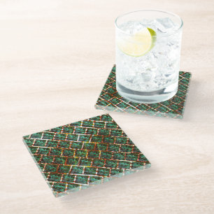 Under dirty and rusty grille glass coaster