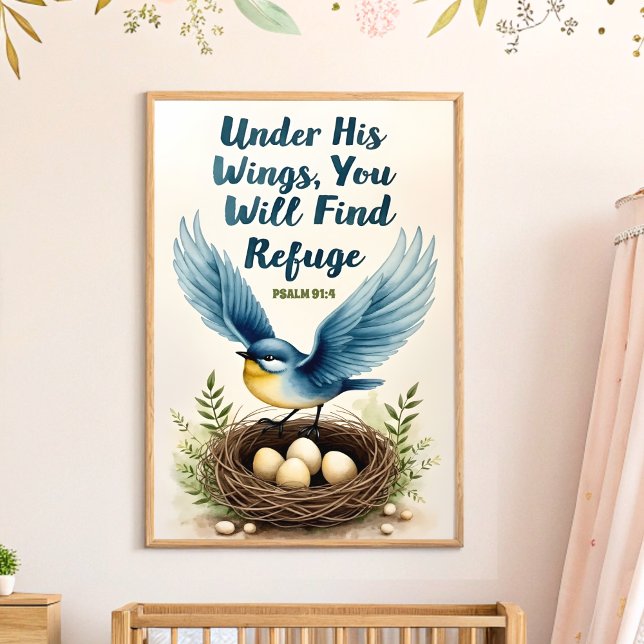 Under His Wings Boho Christian Nursery Wall Art (Creator Uploaded)