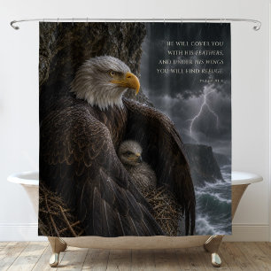 Under His Wings Psalm 91 Christian Art Shower Curtain