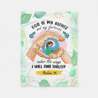 Under His Wings Psalm 91 Fleece blanket