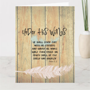 Under His Wings Quote With Psalms Verse Card