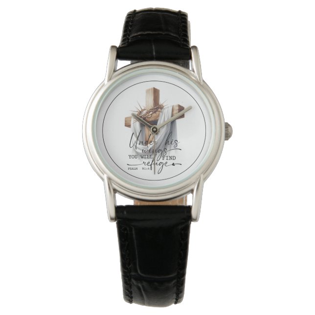 Under His Wings Scripture Art – Psalm 91:4  Watch (Front)