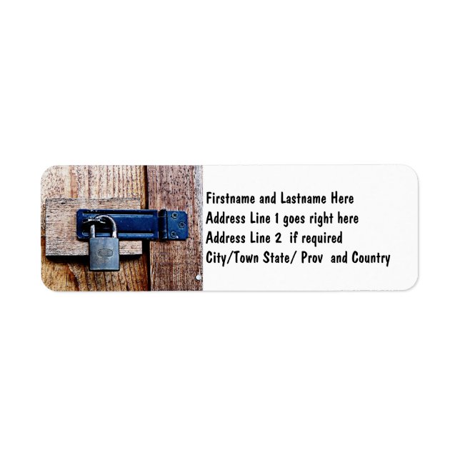 Under Lock and Key Return Address Label (Front)