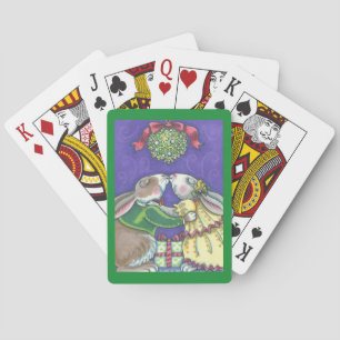 Under Mistletoe CHRISTMAS RABBITS PLAYING CARDS