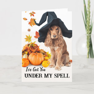 Under My Spell Halloween Cocker Spaniel Card