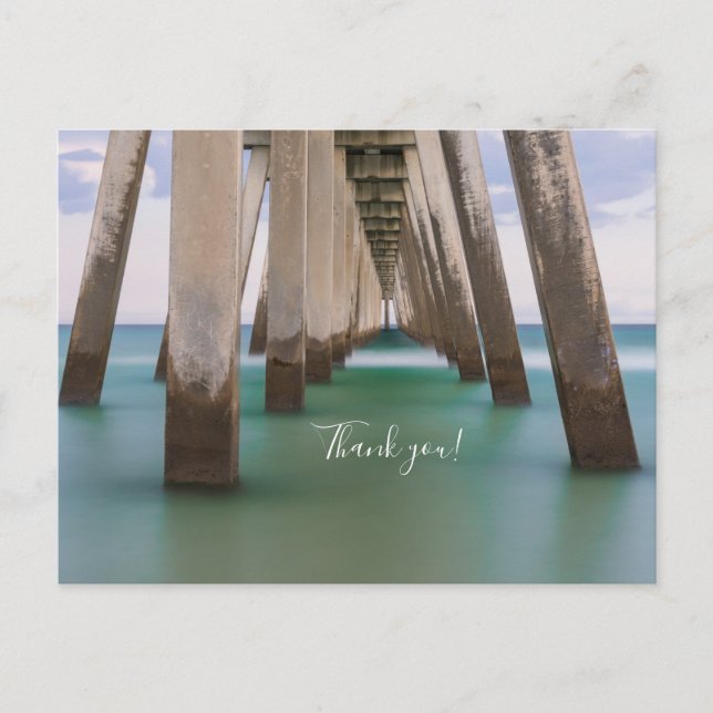 Under Navarre Beach Pier Thank you Postcard (Front)