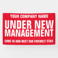 Under new management business signage banner