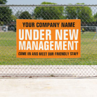 Under new management business signage orange