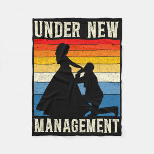 Under New Management Groom Wedding Bachelor Party Fleece Blanket