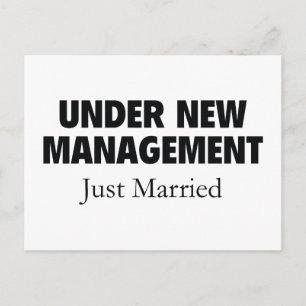 Under New Management. Just Married. Announcement Postcard