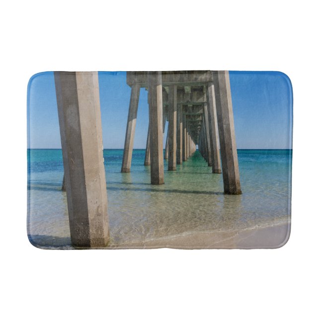 Under Pensacola Beach Pier Bath Mat (Front)
