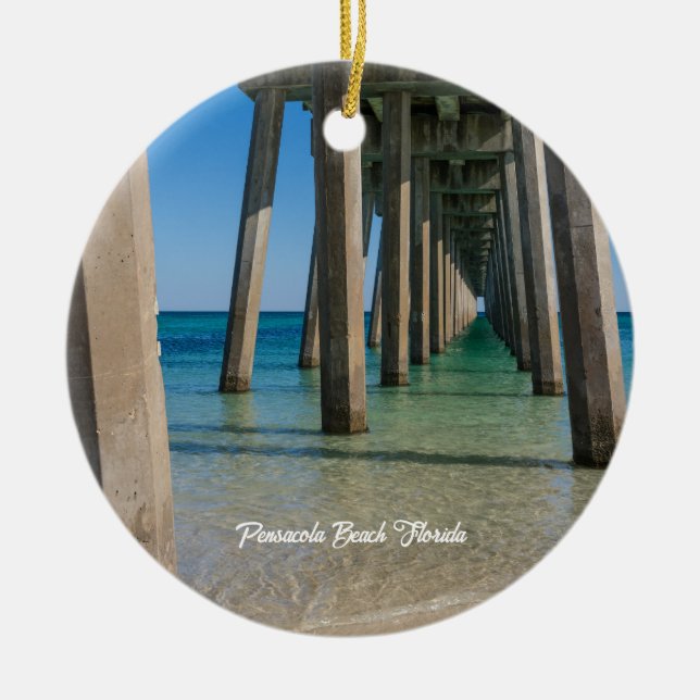 Under Pensacola Beach Pier Circle Ornament (Front)