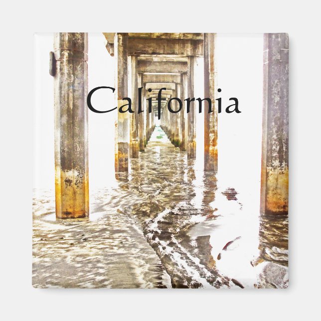 Under Scripps Pier, California Magnet (Front)