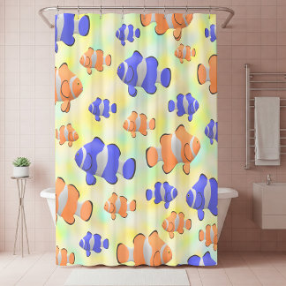 Under Sea Colourful Clownfish Shower Curtain