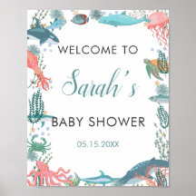 Under Sea Cute Ocean Baby Shower RSVP Welcome