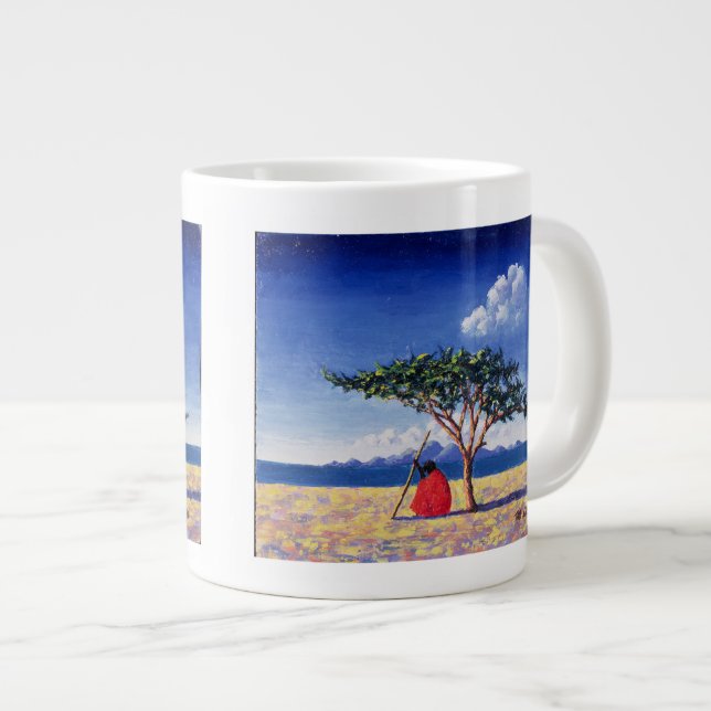 Under the Acacia Tree 1991 Large Coffee Mug (Front Right)