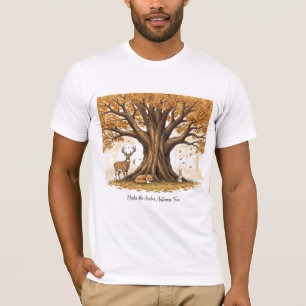 Under the Amber Autumn Tree Forest Animals T-Shirt