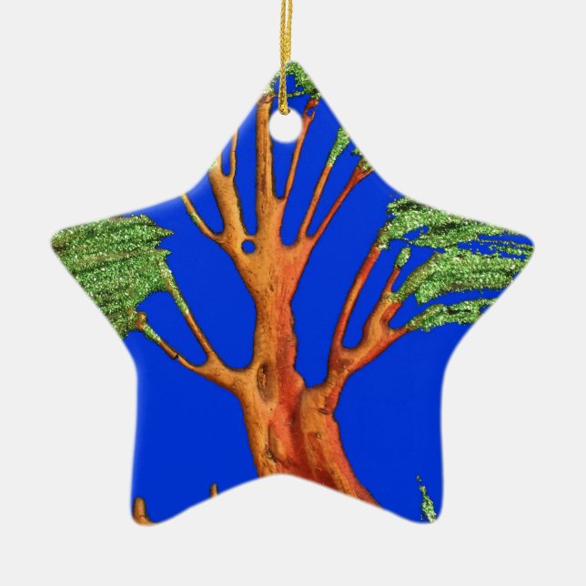 Under the Blue Sky: The Acacia Tree Collection Ceramic Ornament (Front)