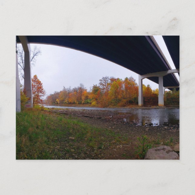 Under the Bridge Park in Autumn, Dublin, Ohio Postcard (Front)