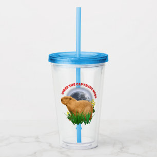 Under the Capybara Moon Cute Animal Acrylic Tumbler