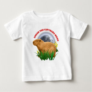 Under the Capybara Moon Cute Animal Baby T-Shirt