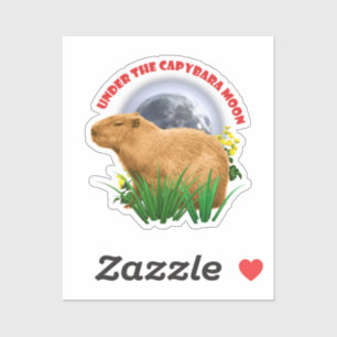 Under the Capybara Moon Funny Capybara 