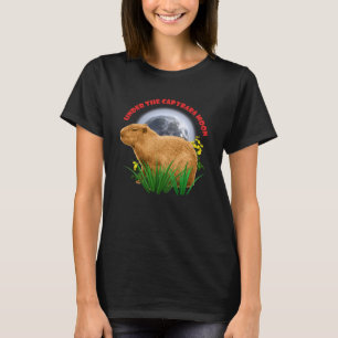 Under the Capybara Moon Funny Capybara  T-Shirt