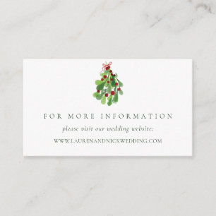Under the Christmas Mistletoe Wedding Website Card