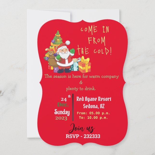 Under the Christmas tree Invitation (Front)