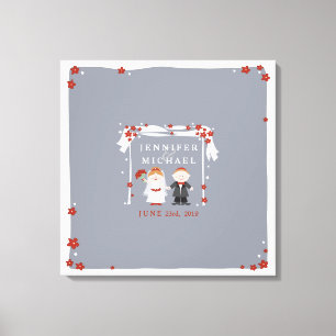 UNDER THE CHUPPAH Jewish Wedding Sign-In Board Canvas Print