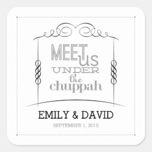Under the Chuppah Jewish Wedding Stickers
