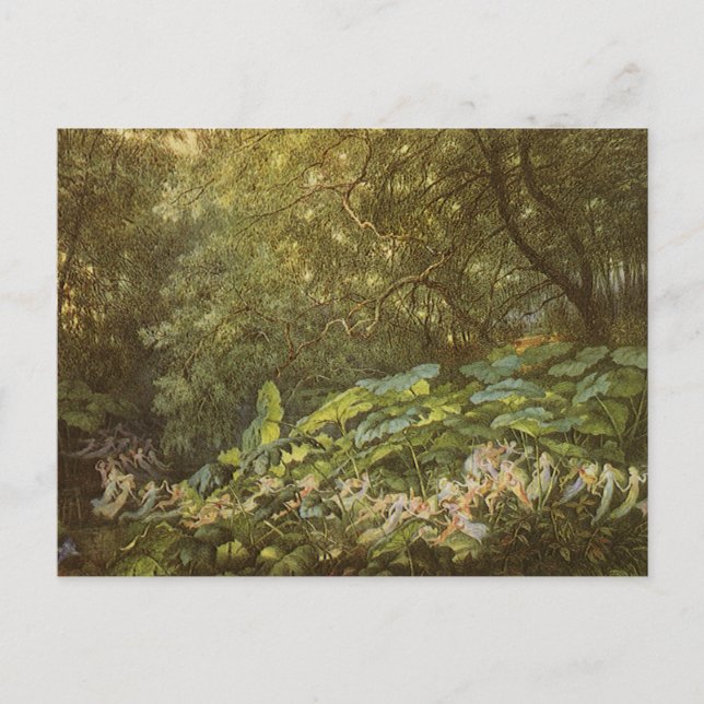 Under the Dock Leaves by Richard Doyle, Fairy Art Postcard (Front)