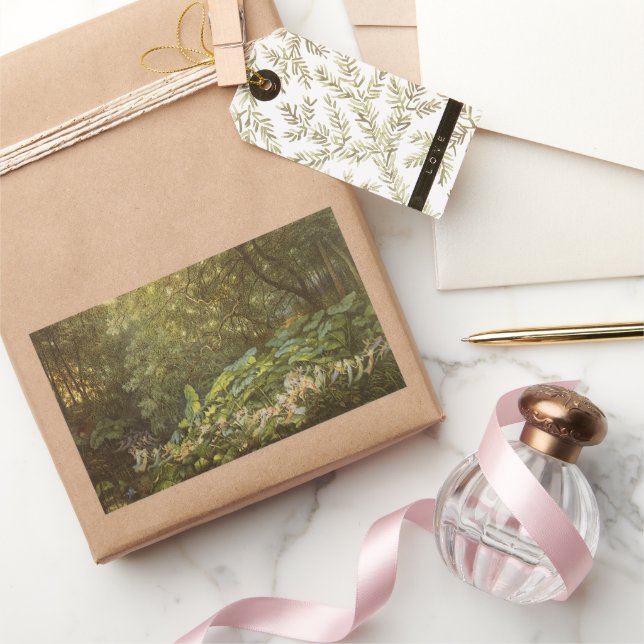 Under the Dock Leaves by Richard Doyle, Fairy Art Rectangular Sticker (Gifting)