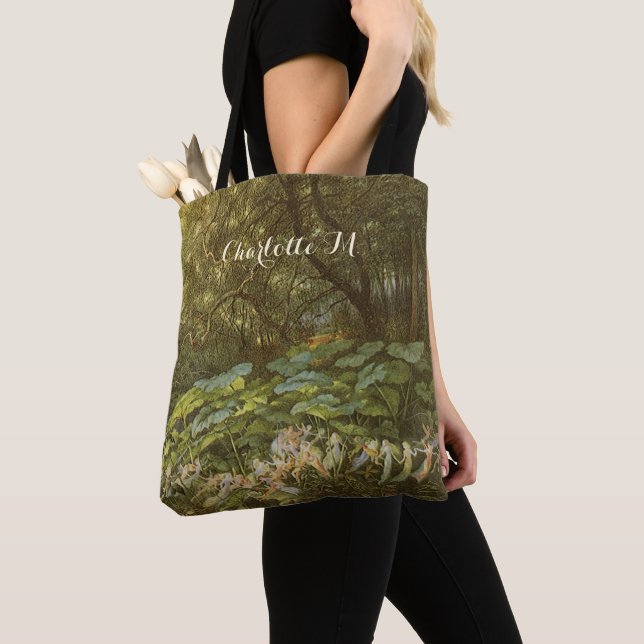 Under the Dock Leaves by Richard Doyle, Fairy Art Tote Bag (Close Up)