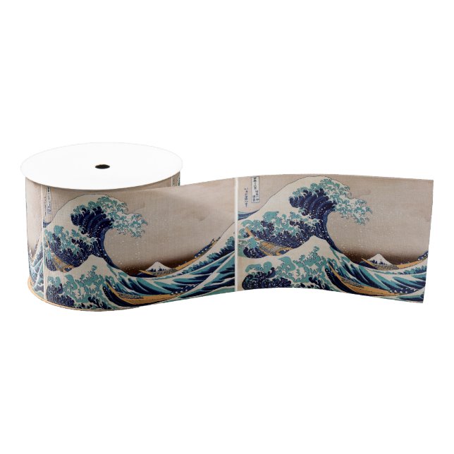 Under the Great Wave off Kanagawa Grosgrain Ribbon (Spool)