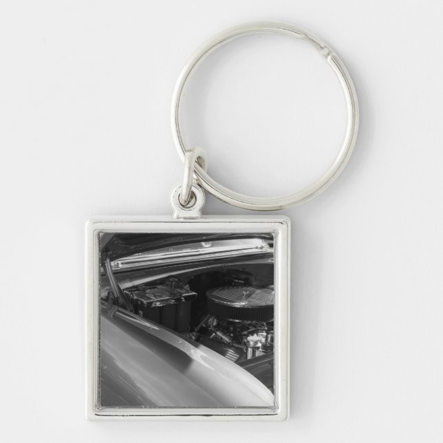 Under The Hood Grayscale Key Ring (Front)