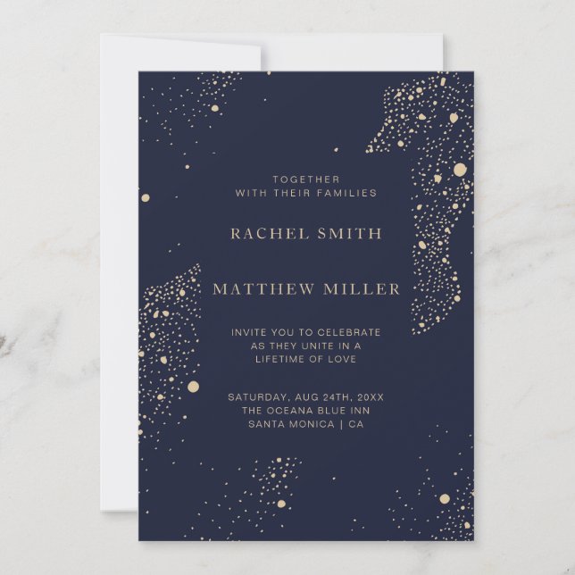 Under the Milky Way twinkling stars night sky  Invitation (Front)