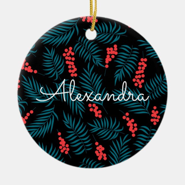 Under the Mistletoe Ceramic Ornament (Front)