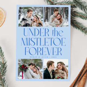 Under the Mistletoe Forever Icy Blue Photo Holiday Card