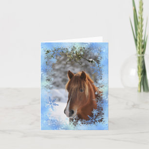 Under the mistletoe, horse card