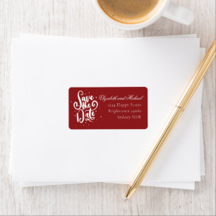 Under the Mistletoe Save the Date Address Label