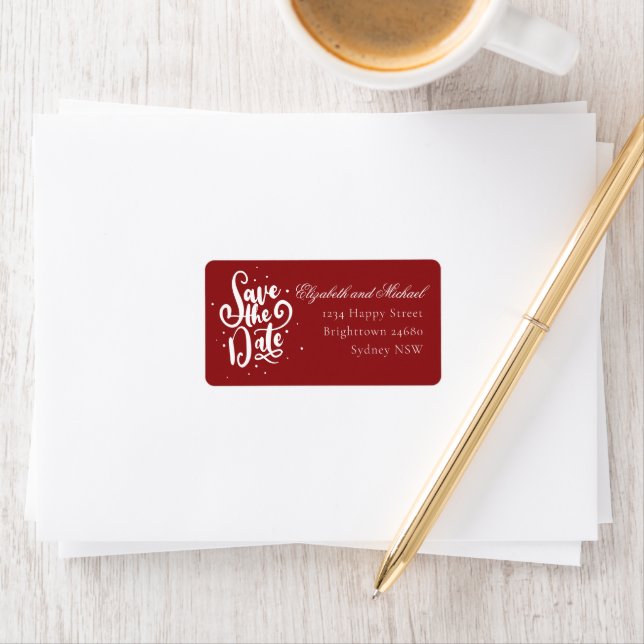 Under the Mistletoe Save the Date Address Label (Insitu)