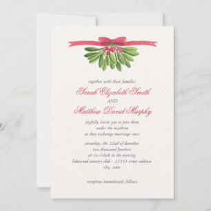 Under the Mistletoe Wedding Invitation
