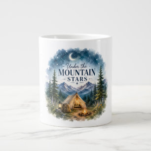 Under the Mountain Stars Camping Night Mountain Large Coffee Mug