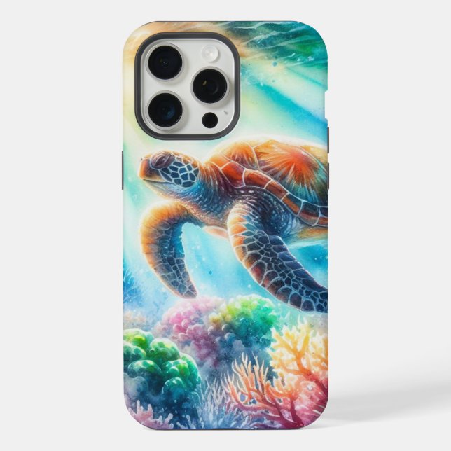 Under the ocean sea turtle iPhone case (Back)