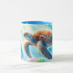 Under the ocean sea turtle mug