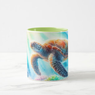 Under the ocean sea turtle mug